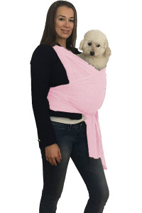 Puppy Pouch Pet Carrier Sling | Front | Adjustable Hands Free Front Facing Dog Pouch | Relieves Your Pet's Anxiety and Stress (Light Pink)