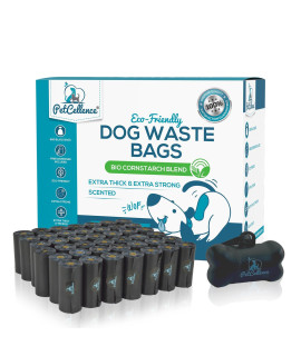 Petcellence Dog Poo Bags Biodegradable - 660 Thicker & Stronger Scented Poop Bags, 100% Leak Proof cornstarch Eco Friendly, 44 Refill Rolls with Dispenser
