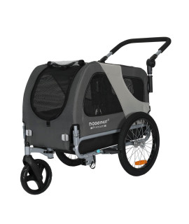 Doggyhut Premium Pet Bike Trailer & Stroller for Small,Medium or Large Dogs,Bicycle Carrier (Gray, Large)