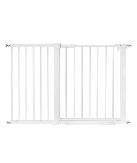 Baby Gate,Dog Gate for Doorways Hallways,Extra Wide Pressure Mounted Wall mounts,Child Gate for Doorways Stairs and House,Retractable Baby Gate for Stairs,Versatile Play Space,White (46.5-49.5 inch)