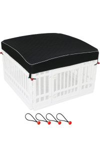 LAOZZ Dog Pen Cover Dog Playpen Cover for Pets,Provide Shade and Security for Indoor Outdoor Dog Pen,Pet Playpen Cover Fits 35 inch Playpen 4-Panels (Playpen Not Included!!!)
