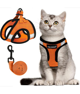 Cat Harness, Cat Leash and Harness Set for Walking Escape Proof, Harness for Small Cats/Small Dogs, Large Kitten/Puppy Harness and Leash, Harness for Cats S-XXL(Neon Orange, XX-Large)