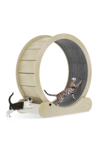 2-in-1 449 H cat Exerciser Wheel for Indoor cats with 2 cat Scratching Posts,cat Wheel with Lock Structure,cat Wheel Ultra-Quiet Running Smooth Operation to Protect The Spine-Simple Install