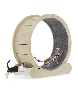 2-in-1 449 H cat Exerciser Wheel for Indoor cats with 2 cat Scratching Posts,cat Wheel with Lock Structure,cat Wheel Ultra-Quiet Running Smooth Operation to Protect The Spine-Simple Install
