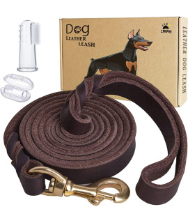 LWBMG Leather Dog Leash 6ft, Heavy Duty Dog Leash, Strong Durable Genuine Leather Braided Dog Leash, Soft and Comfortable Leather Leash for Large, Medium and Small Dogs Training