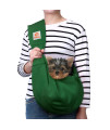TOMKAS Dog Sling Carrier for Small Dogs Puppy Carrier for Small Dogs (Emerald Green, Adjustable Strap & Zipper Pocket)