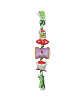 Dr. Seuss for Pets How The Gr Stole Christmas 14 Heart Rope Toy for Dogs Squeaky Dog Toys, Rope Dog Toys, Holiday Toys for Dogs, Pet Christmas Stocking Gifts The Gr Dog Toys (FF23501)