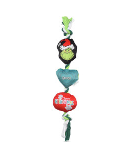 Dr. Seuss for Pets How The Gr Stole Christmas 14 Heart Rope Toy for Dogs Squeaky Dog Toys, Rope Dog Toys, Holiday Toys for Dogs, Pet Christmas Stocking Gifts The Gr Dog Toys (FF25748)
