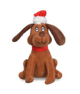 Dr. Seuss for Pets The Grinch Max Santa Figure Plush Squeaky Dog Toy The Grinch Plush Dog Toy from Dr Seuss Collection Large Christmas Dog Toy for Holidays, 9 Inch (FF18443-22)