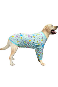 PriPre Dog T Shirts Dinosaur Pattern, Rainbow, Unicorn Dog clothes for Large Medium Small Dogs Breathable Stretchy cotton clothes Dog Pajamas(XXL,Dinosaur Unicorn)