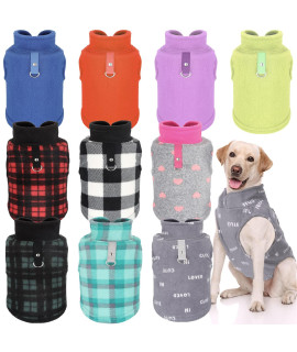 10 Pack Dog Sweaters for Small Dogs Fleece Small Dog Sweaters with Leash Ring Puppy Sweater Fleece Soft Dog Winter Cold Weather Indoor and Outdoor (Large)