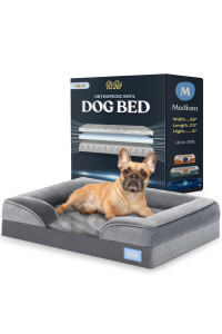 Orthopedic Sofa Dog Bed - Ultra Comfortable Dog Beds for Medium Dogs - Breathable & Waterproof Pet Bed- Egg Foam Sofa Bed with Extra Head and Neck Support - Removable Washable Cover & Nonslip Bottom.