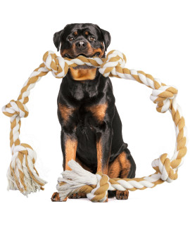 Extra Large Dog Toys Rope For Aggressive Chewers - 49 Inch, 7 Knot Tough 100% Non-dye Cotton Rope Toys For Large Dogs, Indestructible Chew Rope For Large And Medium Breed Dog Tug Of War Dog Toy