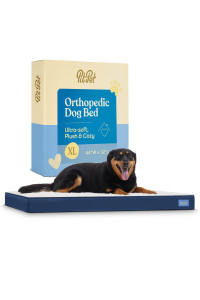 Orthopedic Large Dog Bed - Ultra Comfortable Dog Bed for Large Dogs Small, Medium, Large and Extra-Large Dogs/Cats with Sherpa top - Breathable Pet Bed - Egg Foam Sofa Bed - Removable Washable Cover.