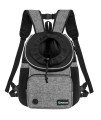 PetAmi Dog Front Carrier Backpack, Adjustable Pet Cat Chest Ventilated Dog Carrier for Hiking Camping Travel, Small Medium Puppy Large Cat Carrying Bag, Max 10 lbs, Gray