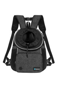 PetAmi Dog Front Carrier Backpack, Adjustable Dog Pet Cat Chest Carrier Backpack, Ventilated Dog Carrier for Hiking Camping Travel, Small Medium Dog Puppy Large Cat Carrying Bag, Max 10 lbs, Dark Gray