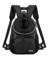PetAmi Dog Front Carrier Backpack, Adjustable Dog Pet Cat Chest Carrier Backpack, Ventilated Dog Carrier for Hiking Camping Travel, Small Medium Dog Puppy Large Cat Carrying Bag, Max 10 lbs, Black