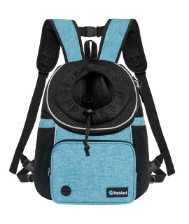 PetAmi Dog Front Carrier Backpack, Adjustable Dog Pet Cat Chest Carrier Backpack, Ventilated Dog Carrier for Hiking Camping Travel, Small Medium Dog Puppy Large Cat Carrying Bag, Max 10 lbs, Teal Blue