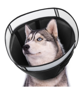 INKZOO Dog Cone Collar for After Surgery, Soft Pet Recovery Collar for Dogs and Cats, Adjustable Cone Collar Protective Collar for Large Medium Small Dogs Wound Healing (Sliver, X-Large)