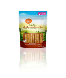 Canine Naturals Chicken Recipe Chew - Rawhide Free Dog Treats - Made from USA Raised Chicken - All-Natural and Easily Digestible - 25 Pack of 2.5 Mini Rolls, Dogs Under 20 lb