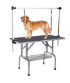 JINTANGLI PET Dog Pet Grooming Table for Large Dogs Adjustable Height Heavy Duty Professional Portable Trimming Table with Arm/Noose/Mesh Tray, Maximum Capacity Up to 330 LBS, 36''/Black