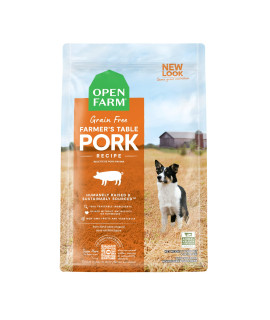 Open Farm Farmer's Table Pork Grain-Free Dry Dog Food, Family Farmed Pork Recipe with Non-GMO Superfoods and No Artificial Flavors or Preservatives, 22 lbs