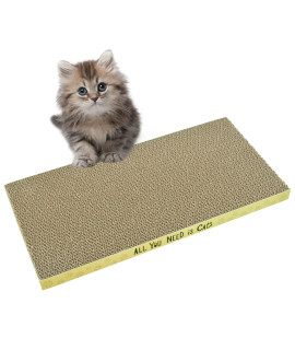 AccEncyc Cardboard Cat Scratcher Pads Cat Scratching Board for Indoor Cats 17x8.3x1 Inch Dual-Side Corrugated Cat Scratcher Reusable Cat Supplies - 1 Pack