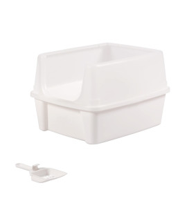 Iris Ohyama, cat Litter Box, closed cat Toilet House, clumping cat Litter, Removable, Plastic (PP) BPA-Free, Scoop, L485 x W38 x H30 cm, cLH-12, White