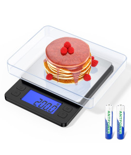 Food Scale, 3000g01g High Precision Digital Kitchen Scale for Food Ounces and grams, Smart Weight Scale for Weight Loss, coffee cooking, Jewelry, Powder with LcD Display and 2 Tray