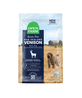 Open Farm New Zealand Venison Grain-Free Dry Dog Food, 100% Humanely Raised High-Protein Recipe with Non-GMO Superfoods and No Artificial Flavors or Preservatives, 22 lbs