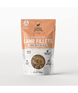 Canine Cravers Single Ingredient Dog Treats - Premium Lamb Fillets - Human Grade Air Dried Hypoallergenic Pet Food - Grain, Gluten, and Soy Free - 100% All Natural - 5.3 oz Bag