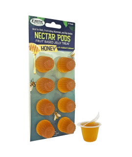 Nectar Pods (Honey) - Calcium-Fortified Jelly Fruit Treat - Sugar Gliders, Marmosets, Squirrels, Parrots, Cockatiels, Parakeets, Lovebirds, Conures, Hamsters, Geckos, Kinkajous & Other Small Pets