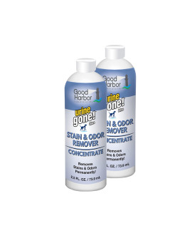 Urine Gone Stain & Odor Remover Concentrate: Fast-Acting, Natural Probiotic Enzymes, eliminate Stain matter & Odor on Carpet, Floor, Furniture & More. Helps Stop Pet Marking- 2 bottles make 44 oz