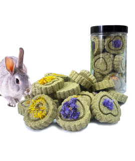 FIPASEN Rabbit Chew Toys for Teeth, 18PCS Natural Timothy Hay Chew Toy, Improve Dental Health for Bunny/ Chinchilla/ Guinea Pig/ Hamsters/ Holland Lop, Small Rodent Pet Molar Teeth Treats Toys