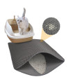 cat Litter Trapping Mat Litter Box Mat,Honeycomb Double Layer Design,Kitty Litter Mats for Floor Waterproof Urine Proof,Easy clean Scatter control,225x296grey