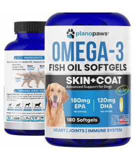 Omega 3 Fish Oil for Dogs - Better Than Salmon Oil for Dogs - Dog Fish Oil Supplement for Shedding, Allergy, Itch Relief - Supports Dry Skin, Joints, Brain- Dog Skin coat Supplement - Fish Oil Pills