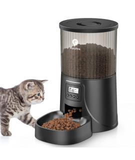 PETULTRA Automatic Cat Feeders, Timed Dog Feeder 4L Programmable Control 1-4 Meals Pet Dry Food Dispenser with Desiccant Bag for Cats and Small Medium Dogs, Dual Power Supply, 10s Voice Recorder