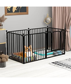 PEIPOOS Dog Panel Pet Playpen Pen Bunny Fence Indoor Outdoor Fence Playpen Heavy Duty Exercise Pen Dog Crate Cage Kennel (55 L x 27.5 W x 27.5 H)