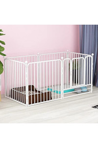 PEIPOOS Dog Pen Pet Playpen Panel Pen Bunny Fence Indoor Outdoor Fence Playpen Heavy Duty Exercise Pen Dog Crate Cage Kennel(White)