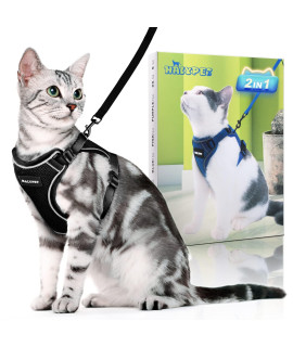 Halypet [MAX Safety] Cat Harness and Leash Set, Adjustable Kitten Harness, Escape Proof Cat Leash, Soft Breathable Vest for Walking Cat