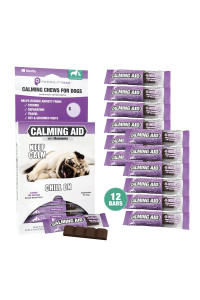 Nootie ProgilityMAX Calming Aid, Calming Chews for Dogs for Stress and Anxiety Relief, 12 Single-Serve Bars per Container, 4 Chews Per Bar