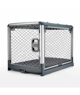 Diggs Revol Dog Crate (Collapsible Dog Crate, Portable Dog Crate, Travel Dog Crate, Dog Kennel) for Medium/Large Dogs and Puppies (Grey)