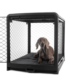 Diggs Revol Dog Crate (Collapsible Dog Crate, Portable Dog Crate, Travel Dog Crate, Dog Kennel) for Large Dogs and Puppies (Charcoal)