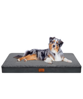 CozyLux Dog Bed for Medium Dogs, Big Orthopedic Egg Crate Foam Dog Pad with Removable Washable Cover, Pet Bed Mat Suitable for Dogs Up to 50lbs (30 X 20 X 3 inch, Dark Grey)