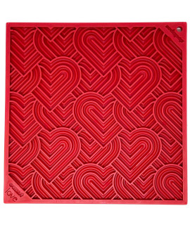 SodaPup Love eMat - Durable Lick Mat Feeder Made in USA from Non-Toxic, Pet-Safe, Food Safe Rubber for Mental Stimulation, Avoiding Overfeeding, Fresh Breath, Digestive Health, calming, More