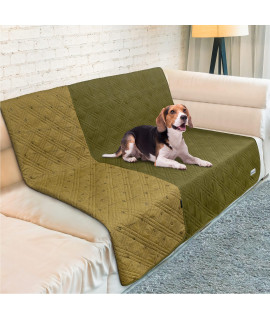 PetAmi Waterproof Dog Bed Cover Pet Blanket for Medium Large Dog, Couch Cover Sofa Furniture Protector for Dogs Cat, Reversible Water-Resistant Anti-Slip Pad Mat Quilt Washable, 52x82 Olive