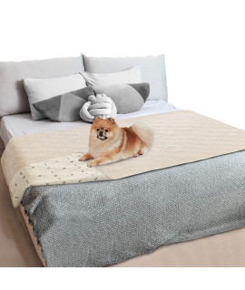 PetAmi Waterproof Dog Bed Cover Pet Blanket for Small Medium Dog, Couch Cover Sofa Furniture Protector for Dogs Cat, Reversible Water-Resistant Anti-Slip Pad Mat Quilt Washable, 30x70 Beige