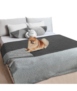 PetAmi Waterproof Dog Bed Cover Pet Blanket for Small Medium Dog, Couch Cover Sofa Furniture Protector for Dogs Cat, Reversible Water-Resistant Anti-Slip Pad Mat Quilt Washable, 30x70 Gray