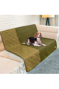 PetAmi Waterproof Dog Bed Cover Pet Blanket for Small Medium Dog, Couch Cover Sofa Furniture Protector for Dogs Cat, Reversible Water-Resistant Anti-Slip Pad Mat Quilt Washable, 30x70 Olive
