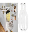 cat Door Holder Latch 2 Pack- Fast Flex Latch Strap,Opening Distance Up to 55 Inches Pet Door Latch,cat Door Alternative to Keep Dogs Out of cat Litter Boxes and Food(White)